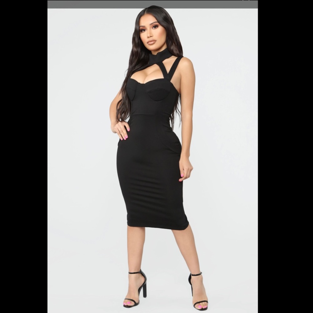 FASHION NOVA brand new black dress! Never worn with tags!